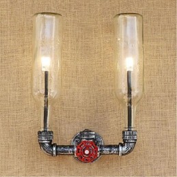 Interruptor de vento industrial retrô Garrafa de água Lâmpada de parede Luz de parede
