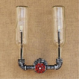 Interruptor de vento industrial retrô Garrafa de água Lâmpada de parede Luz de parede
