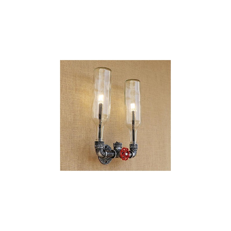 Interruptor de vento industrial retrô Garrafa de água Lâmpada de parede Luz de parede