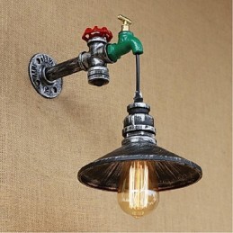 Pintura rústica de chalé para arandelas de parede com luz ambiente