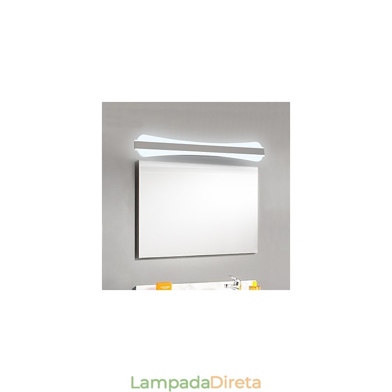 Lâmpada de espelho de alta qualidade de 10 W Luzes de banheiro Luzes de parede de aço inoxidável e acrílico Iluminação de maquiagem