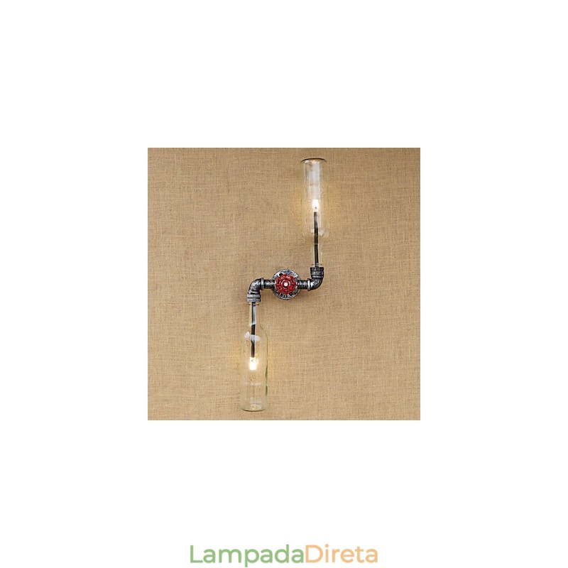 Luminária de parede rústica em latão para iluminação ambiente