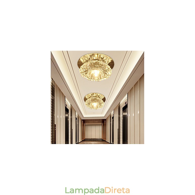 Lâmpada de teto moderna com economia de energia Lâmpada de teto de cristal Lâmpada de teto para baixo