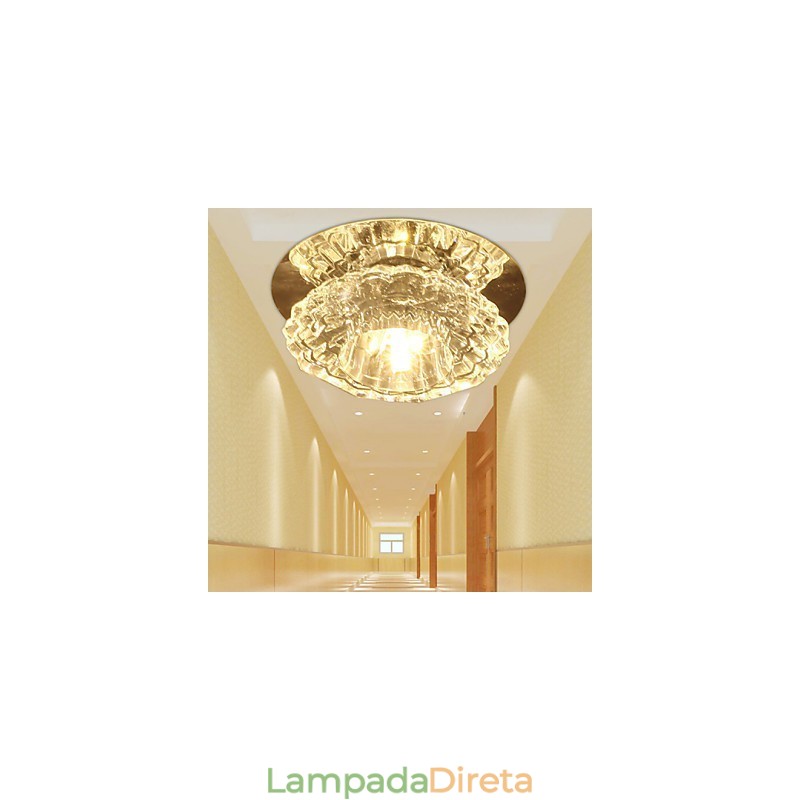Lâmpada de teto moderna com economia de energia Lâmpada de teto de cristal Lâmpada de teto para baixo
