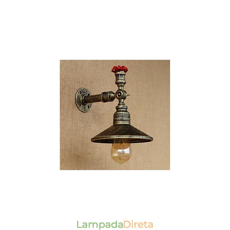 Pintura rústica de chalé para arandelas de parede com luz ambiente