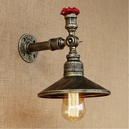 Pintura rústica de chalé para arandelas de parede com luz ambiente