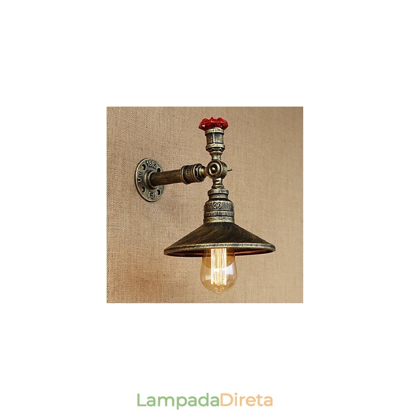 Pintura rústica de chalé para arandelas de parede com luz ambiente