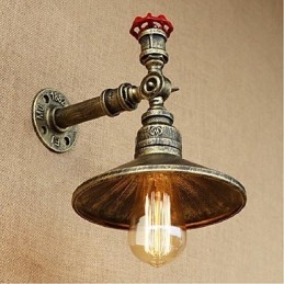 Pintura rústica de chalé para arandelas de parede com luz ambiente