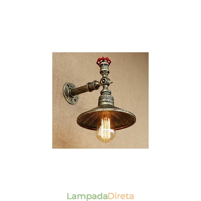 Pintura rústica de chalé para arandelas de parede com luz ambiente