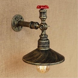 Pintura rústica de chalé para arandelas de parede com luz ambiente