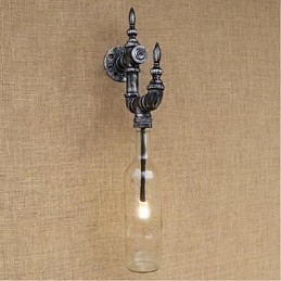 Luminária de parede rústica Lodge Silver Feature para luz ambiente