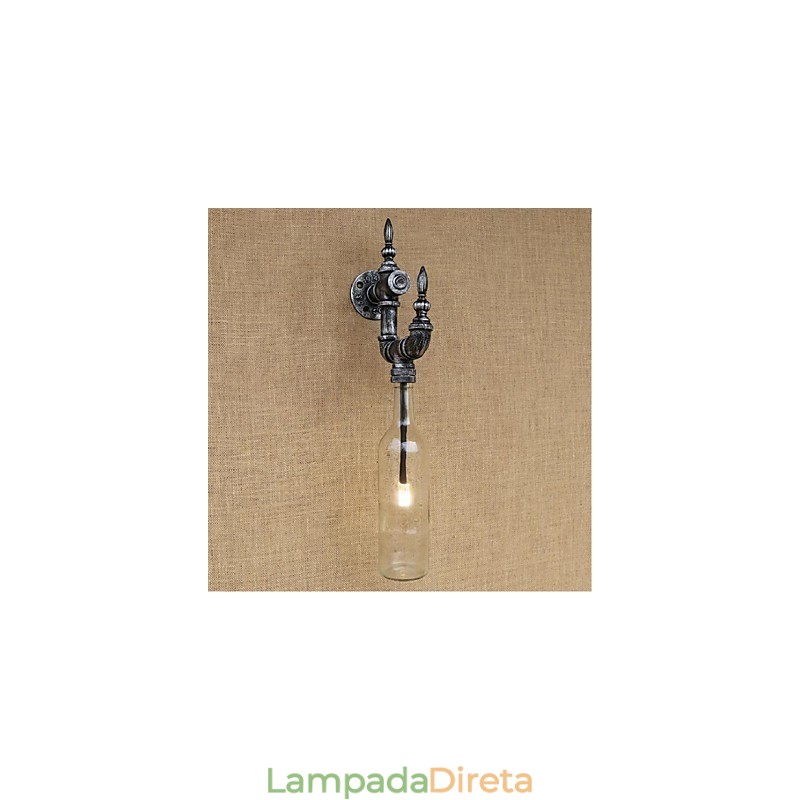 Luminária de parede rústica Lodge Silver Feature para luz ambiente