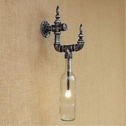 Luminária de parede rústica Lodge Silver Feature para luz ambiente
