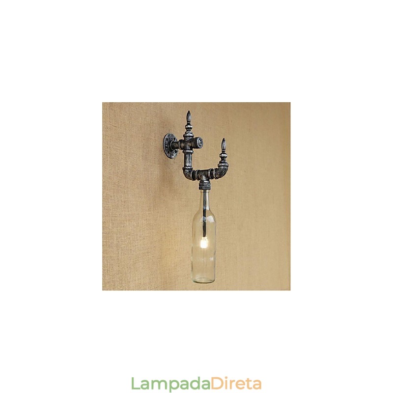 Luminária de parede rústica Lodge Silver Feature para luz ambiente