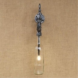 Luminária de parede rústica Lodge Silver Feature para luz ambiente