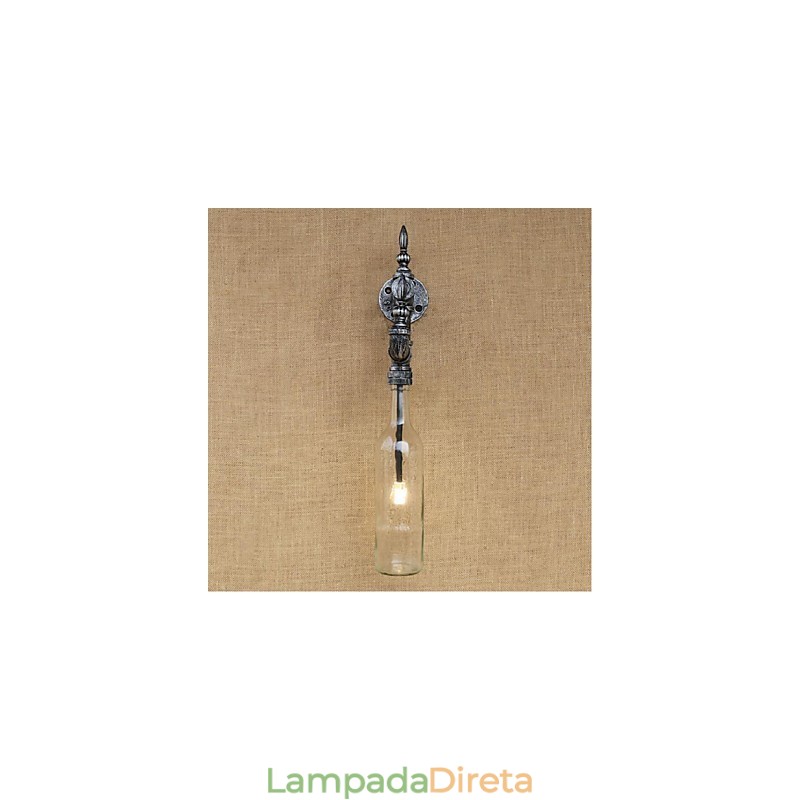 Luminária de parede rústica Lodge Silver Feature para luz ambiente