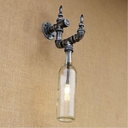 Luminária de parede rústica Lodge Silver Feature para luz ambiente