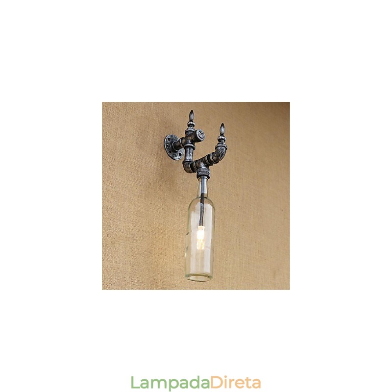 Luminária de parede rústica Lodge Silver Feature para luz ambiente