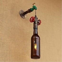 Luminária de parede moderna e criativa com garrafa