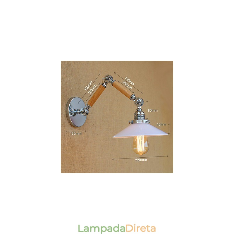 Recurso cromado contemporâneo moderno para luz ambiente de braço oscilante, luzes de braço oscilante, luz de parede