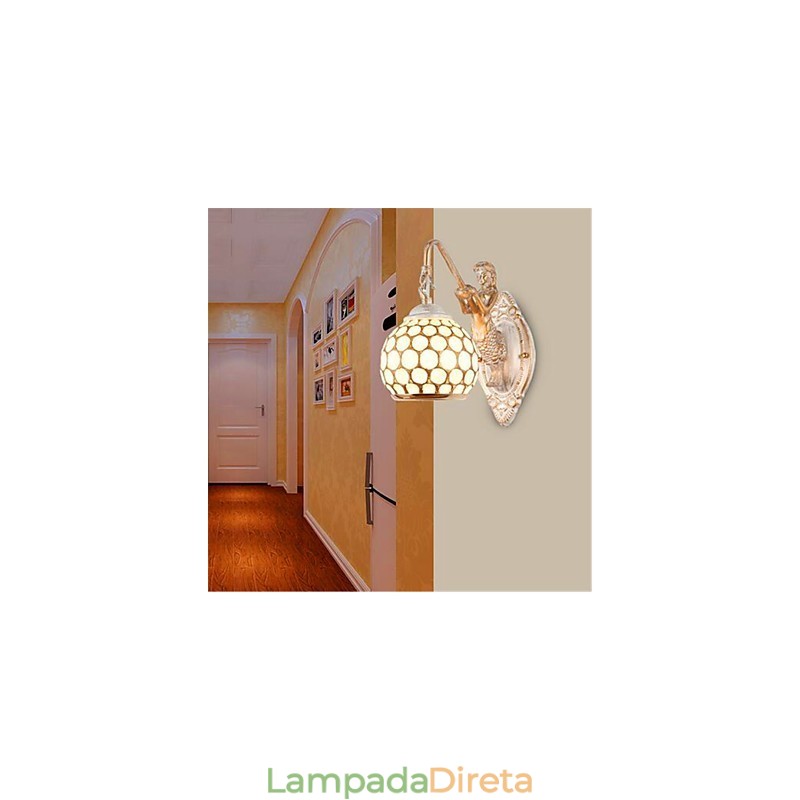 Luminária de parede estilo europeu simples, retrô, pastoral, quarto, cabeceira, varanda, escadas, corredor, espelho, lâmpada