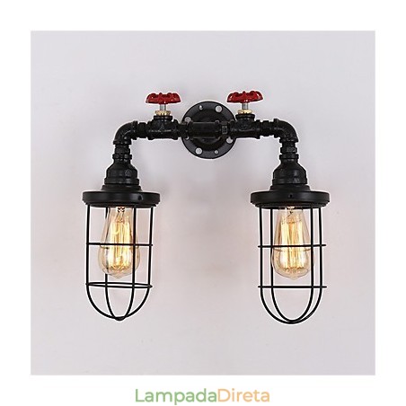 2 Cabeças Retro Industrial Tubo Luzes de Parede Loft Simples Preto Gaiola de Pássaro Metal Sala de Jantar Cozinha Bar Café Decoração iluminação 2 Cabeças Retro Industrial Tubo Luzes de Parede Loft Simples Preto Gaiola de Pássaro Metal Sala de Jantar Cozinha Bar Café Decoração iluminação