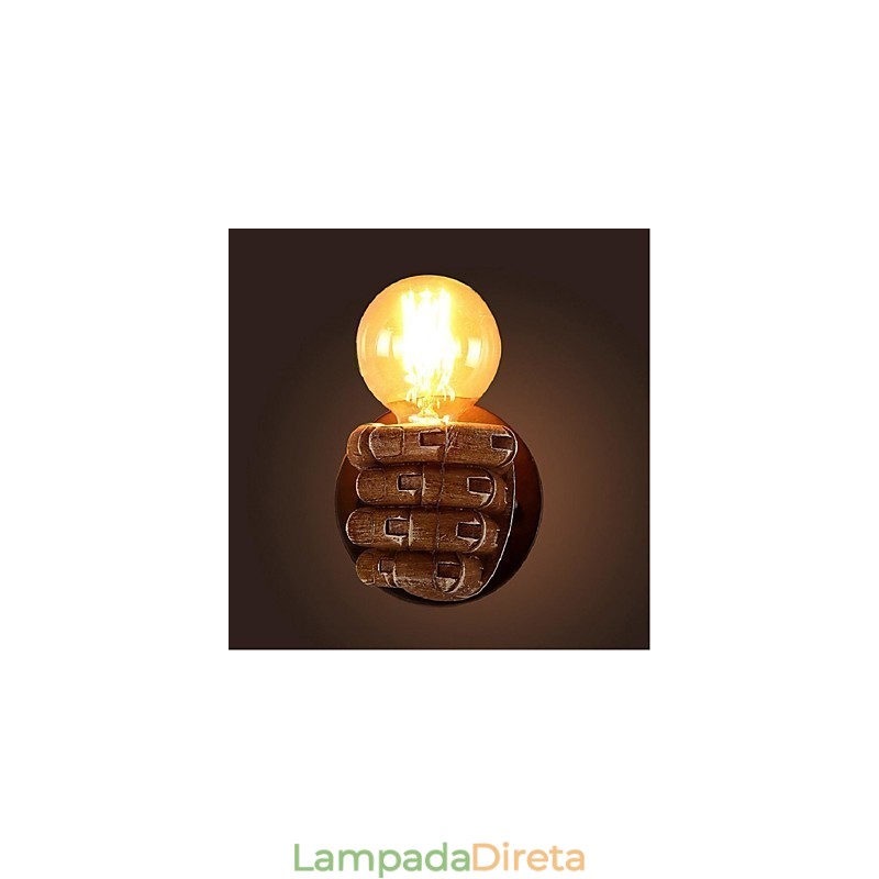 Pintura rústica de chalé para arandelas de parede com luz ambiente