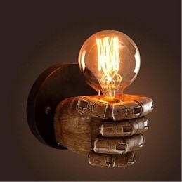 Pintura rústica de chalé para arandelas de parede com luz ambiente