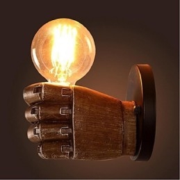 Pintura rústica de chalé para arandelas de parede com luz ambiente