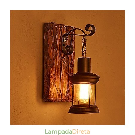 Luminária de parede de pintura de metal de madeira vintage retrô industrial de cabeça única para decoração de corredor de hotel em casa Luminária de parede de pintura de metal de madeira vintage retrô industrial de cabeça única para decoração de corredor de hotel em casa