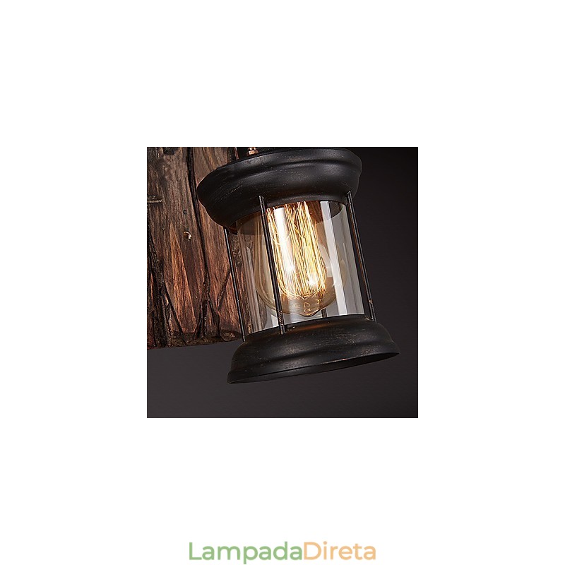 Luminária de parede de pintura de metal de madeira vintage retrô industrial de cabeça única para decoração de corredor de hotel em casa