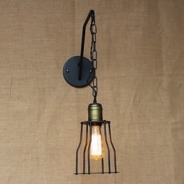 Luminária de parede de ferro para corredores de cadeias de cafés e restaurantes