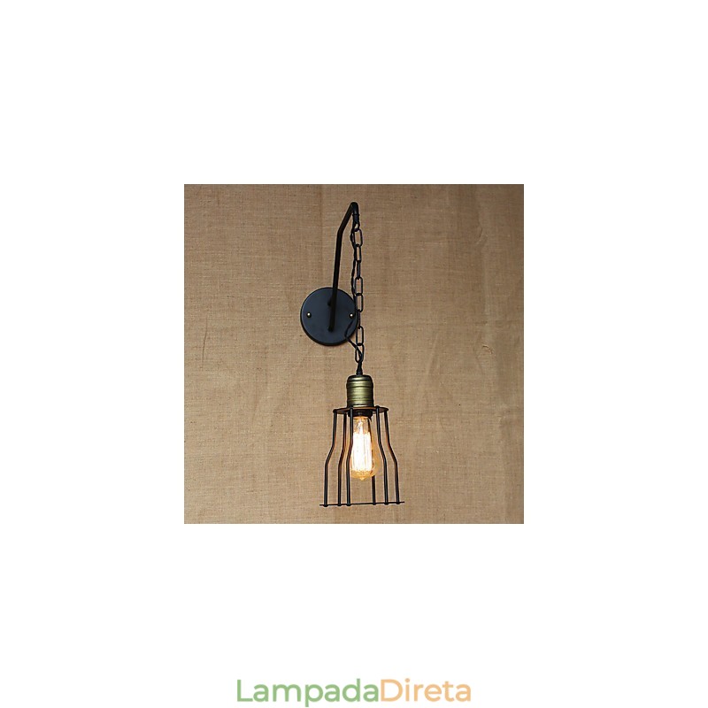 Luminária de parede de ferro para corredores de cadeias de cafés e restaurantes