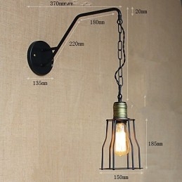 Luminária de parede de ferro para corredores de cadeias de cafés e restaurantes