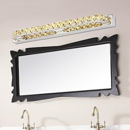 Lâmpada de espelho longa de alta qualidade, luzes de banheiro, metal e cristal, luz de parede