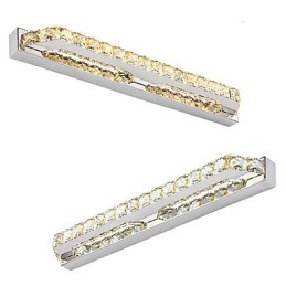 Lâmpada de espelho longa de alta qualidade, luzes de banheiro, metal e cristal, luz de parede