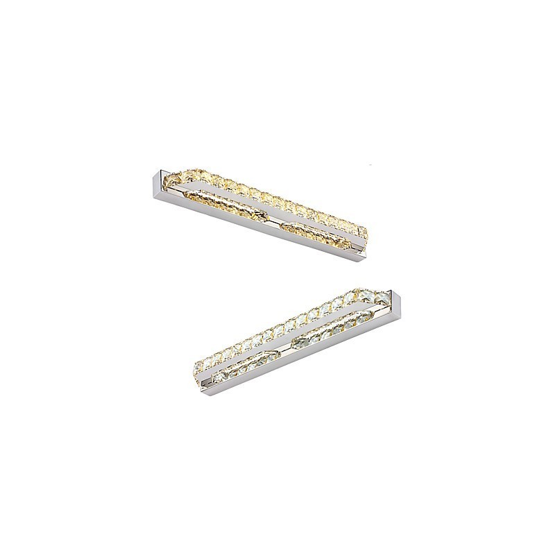Lâmpada de espelho longa de alta qualidade, luzes de banheiro, metal e cristal, luz de parede