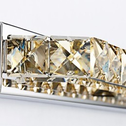 Lâmpada de espelho longa de alta qualidade, luzes de banheiro, metal e cristal, luz de parede