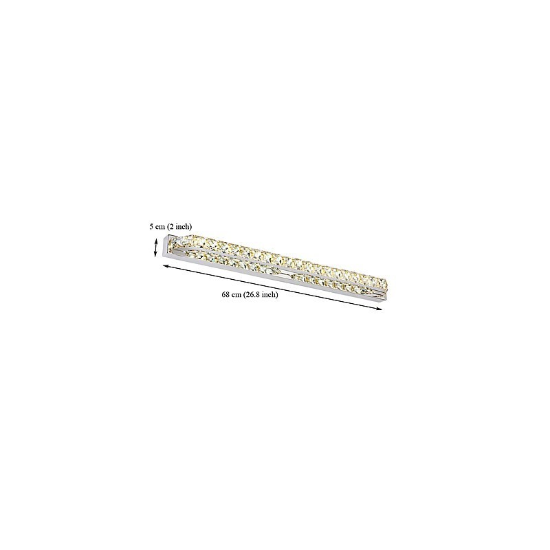 Lâmpada de espelho longa de alta qualidade, luzes de banheiro, metal e cristal, luz de parede