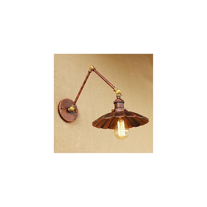 Braço longo Meio ferrugem Retro Criativo Nostalgic Retrátil Dobrável Arandelas de Parede Luz de Parede