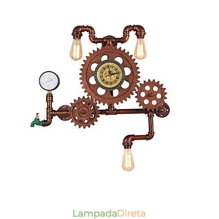 Luminárias de parede de tubo industrial vintage em forma de engrenagem de madeira Luzes giratórias criativas para decoração de restaurante, café, bar Luminárias de parede de tubo industrial vintage em forma de engrenagem de madeira Luzes giratórias criativas para decoração de restaurante, café, bar