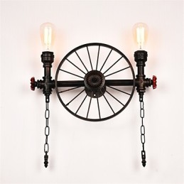 Luminárias de parede de tubo industrial vintage, luzes criativas, restaurante, café, bar, decoração, iluminação com 2 luzes, acabamento pintado
