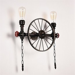 Luminárias de parede de tubo industrial vintage, luzes criativas, restaurante, café, bar, decoração, iluminação com 2 luzes, acabamento pintado