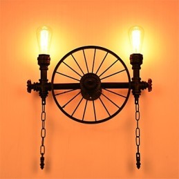 Luminárias de parede de tubo industrial vintage, luzes criativas, restaurante, café, bar, decoração, iluminação com 2 luzes, acabamento pintado
