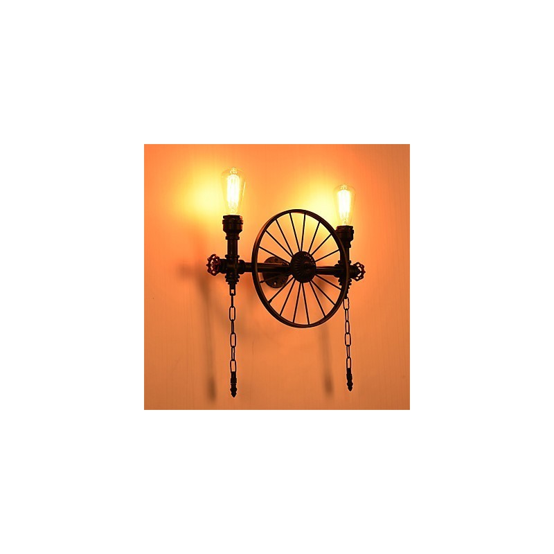 Luminárias de parede de tubo industrial vintage, luzes criativas, restaurante, café, bar, decoração, iluminação com 2 luzes, acabamento pintado