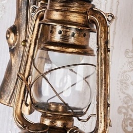 Pintura rústica de chalé para arandelas de parede estilo mini uplight, luminária de parede