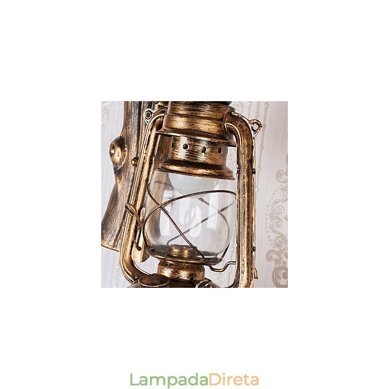 Pintura rústica de chalé para arandelas de parede estilo mini uplight, luminária de parede