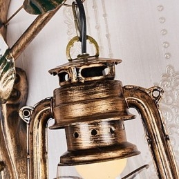 Pintura rústica de chalé para arandelas de parede estilo mini uplight, luminária de parede