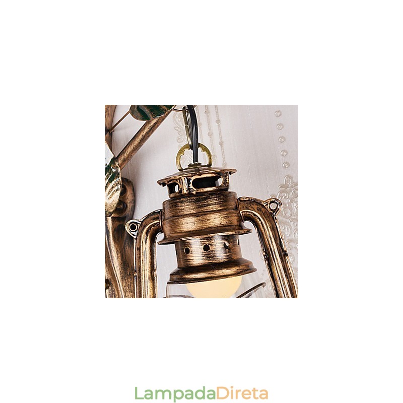 Pintura rústica de chalé para arandelas de parede estilo mini uplight, luminária de parede