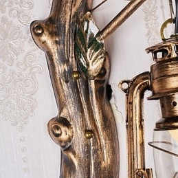 Pintura rústica de chalé para arandelas de parede estilo mini uplight, luminária de parede